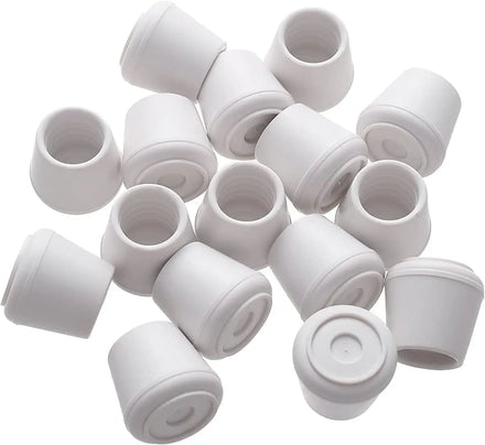 Chair Leg Tips Cups Non-Slip Rubber Leg Tips 7/8 Inch Inner Diameter Chair Leg Floor Protectors Round White Caster Cup