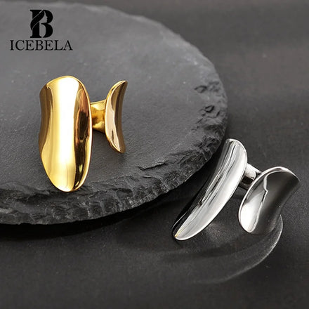ICEBELA Custom Ring S925 Sterling Silver Jewelry Adjustable Minimalist Jewelry 18k Gold Plated Rings for Girls