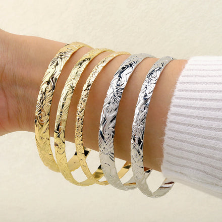 5MM 7MM 10MM Hot Sale Hawaii Gold Plated Copper Bracelet Hawaiian Bangle for Women Party