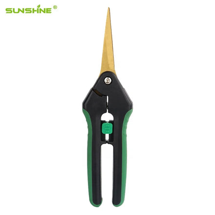 SUNSHINE Bonsai Spring Gardening Straight Titanium Tree Bypass Professional Flower Garden Scissors Pruning Shears