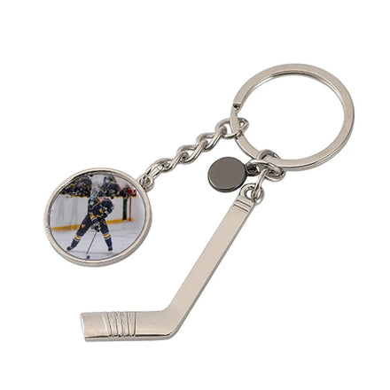 DIY Custom Ball Club Metal Keychain Sublimation Metal Blank Hockey Keychains