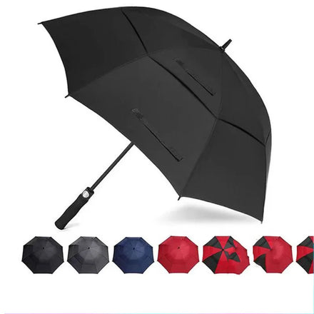 Wholesale Shaoxing 30 Inch Large Double Layers Windproof Logo Prints Big Luxury Promotional Branded Custom Golf Umbrella