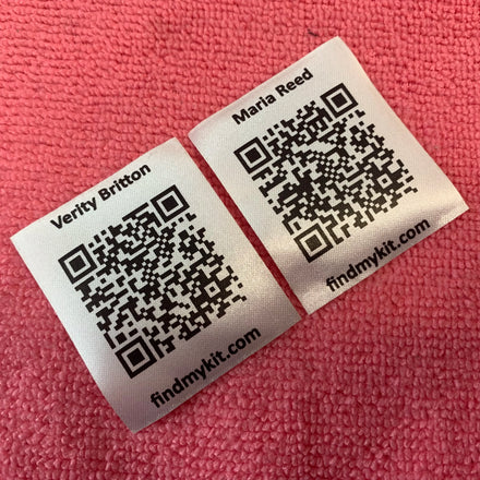 Workable QR Code Satin Clothing Labelwashable Scanned QR Design T-shirt Satin Fabric Tag