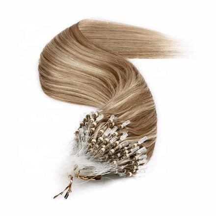 Luxury Micro Ring Hair 100% Virgin Thick End Remy Human Hair Balayage Color Mini Micro Links Hair Extensions