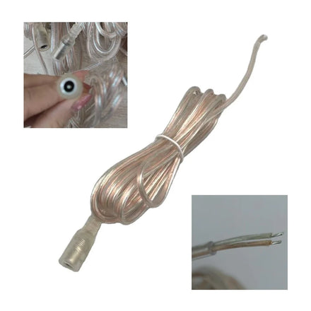 DIY Neon Accessories 2m Length DC Cables DC 5.5x2.1mm Female With Open Wire 2 Pin Transparent 12V Power Plug Cord Cable