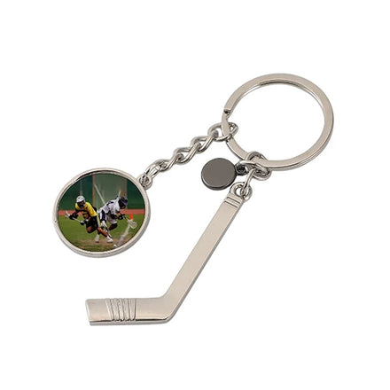 DIY Custom Sport Gift Keychain Sublimation Metal Blank Hockey Keychains