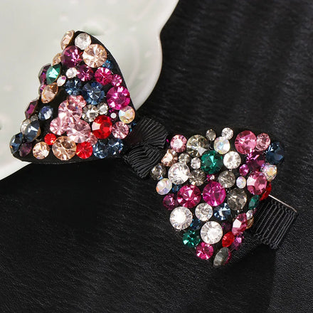 HX-309 New Arrival Trendy Exquisite Full Crystal Rhinestone Bow Hair Clip Shinny Colorful Hairpin Hair Clip