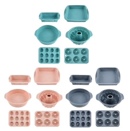 Bpa Free Food Grade Silicone Donut Mold Non-Stick Heat Resisting Silicone Muffin Cake Mold Baking Pan Bakeware Set