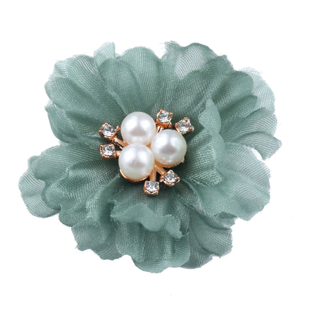 MIO Custom Color Fashion Flower Accessories 6cm Thick Yarn Artificial Flowers Pearl Decoration Handmade DIY Accessories