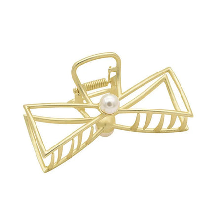 Wholesale Luxury Korean Ladies Hair Accessories Big Golden Gold Plated Metal Hair Clips Set