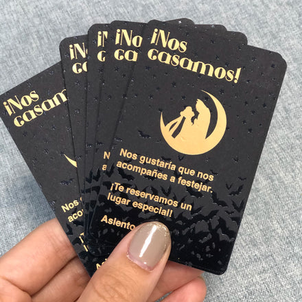 Custom Luxury Black Cardboard Thick Business Card Printing with Gold Foil Edge Card Printing Service