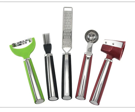 Multi-Function Kitchen Gadget Set PP TPR Handle Includes Corn Shaper Scallion Knife Ice Cream Spoon Lemon Fruit Vegetable Tools
