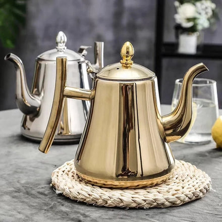 Silver Gold Colors 1.5L/2L Teapots Stainless Steel Water Kettle Hotel Tea Pot with Filter Hotel Coffee Pot Restaurant Tea Kettle