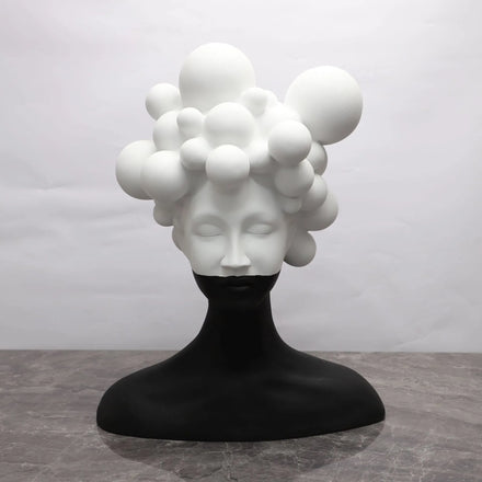 Art Figure Sculpture Resin Ornaments Home Decoration Black and White Girl Soft Resin Girls Sculpture Decor