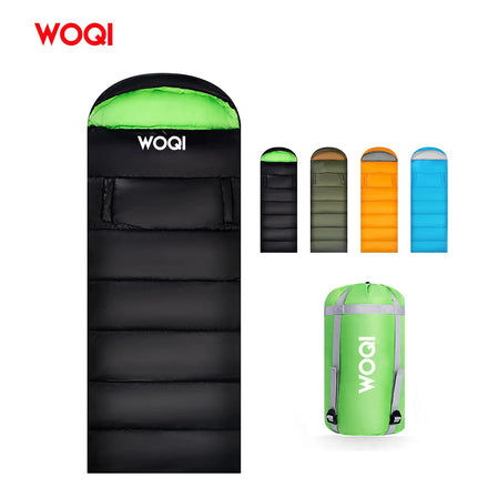Woqi Outdoor Camping Sleeping Bag Fluffy Cotton Soft Fabric High Grade Surface Polyester Lower Price