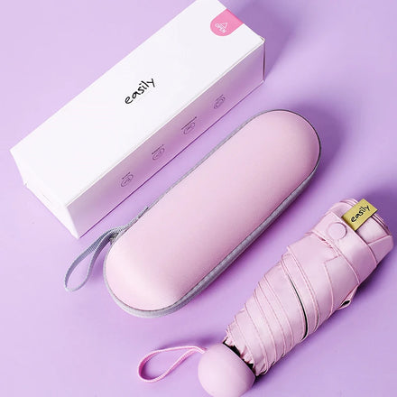 High Quality 5-Fold Manual Control Iron Tube 6-Rib Minimalist Design Mini Pocket Travel Umbrella Promotional Gift Umbrella