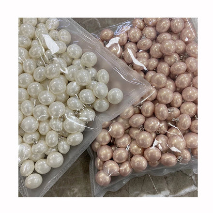 Fashion Oval Pearls Pendant Garment Buttons Women Hat Suit Windbreaker Shirt Sweater Plastic pink Gold Button for Clothing