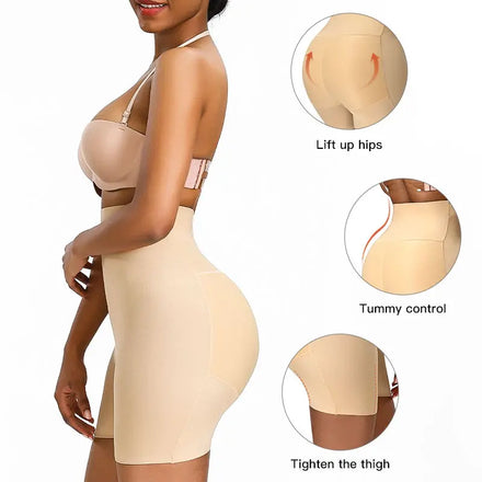High Waist Body Shaping Pants Hip Pads Enhancer Butt Lifter Shorts Tummy Control Shapewear Panties for Women Seamless Underwear