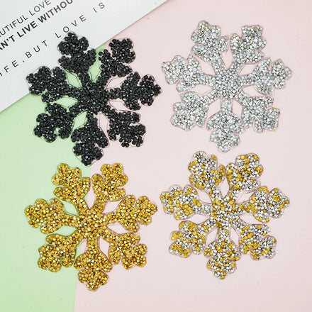 Cross-Border Luxury Snowflake Rhinestone Resin Random Diamond DIY Handmade Accessories Hot Melt Back Glue Ironing Patch Hot-Fix