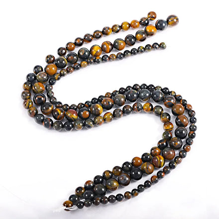 Natural Yellow Blue Tiger Eye Stone Beads 6/8/10/MM Smooth Round Loose Beads for Jewelry Making
