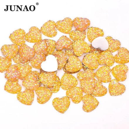 UNAO 12mm Pink Heart Rhinestones 1000pcs Resin Decoration Rhinestones Loose Stones Flatback for Valentine's Day