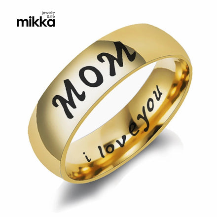 Top-Selling Bulk Items Cheap Wholesale LOVE MOM DAD SON DAUGHTER Stainless Steel Rings Fine Jewelry