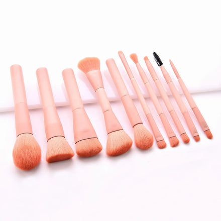 10Pcs Professional Makeup Brush Set Foundation Blush Concealer Eyeshadow Eyebrow Pink Makeup Brush Set