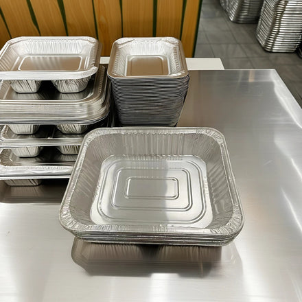 Aluminum Foil Container Tray with Aluminum Lid Half Foil Pan Aluminum Plate Take Away