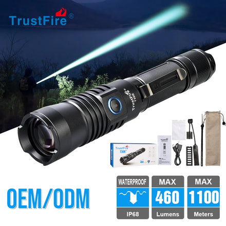 TrustFire T30R TorchLight 1KM Long Range High Power 4 Modes Waterproof Aluminum Alloy LEP Flashlights for Wilderness Adventure