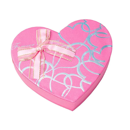 Elegant White Heart Shaped Box Packaging With Ribbon Bowtie Tie Cover Ribbon Boxes