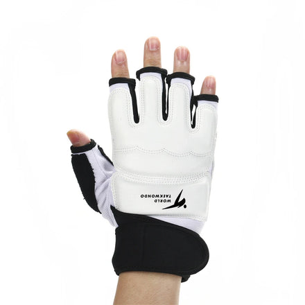 Custom logo White Thai Training Hand Guard Gym Half Mitts Sparring Taekwondo Gloves