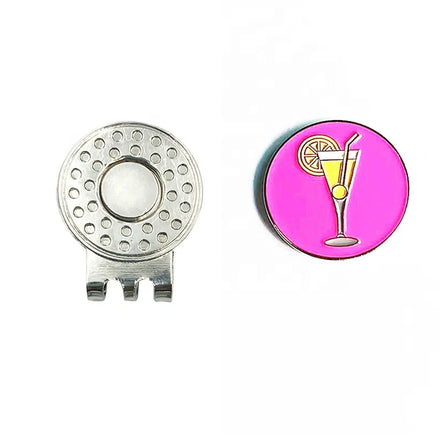 Lemon Golf Accessories Metal Cup Ball Marker Hat Clip and Divot Tool Blank Iron Ball Marker
