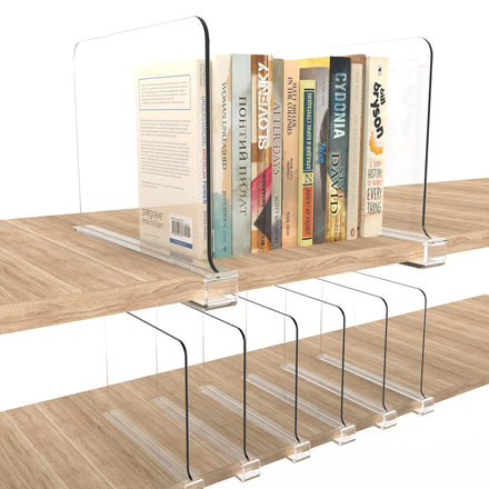 Clear Shelf Dividers for Closet Organization Office Acrylic Shelf Separators for Wood Shelf