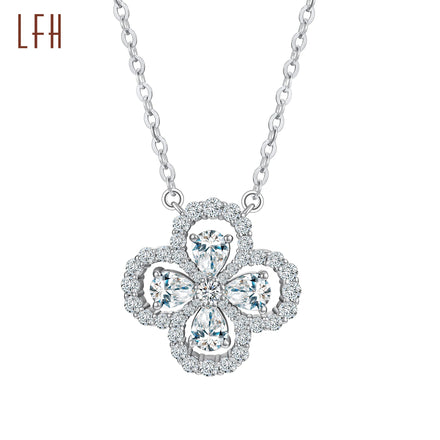 Laofuhua 18k Real Gold Moissanite Pendant Necklace Women Jewelry Au750 Wholesale 18k Gold Jewelry