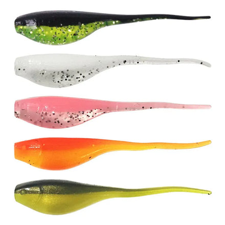 Wholesale Mini Small Tadpole Lure Artificial Soft Bait 0.7g/5cm Double Color Needle Tail Shad Bait