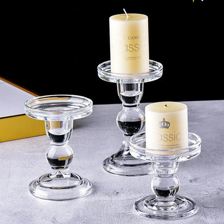 Bulk Empty Fast Delivery Clear Christmas Wedding Goblet Candle Glass Candle Jar Holder
