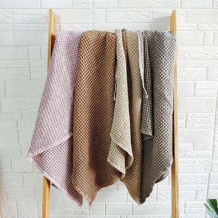 QDTEX Hot Sale 100% Cotton Waffle Hand Towels Stonewashed Cotton Tea Towel Waffle Face Cloth Customized Home Hotel Kitchen Towel