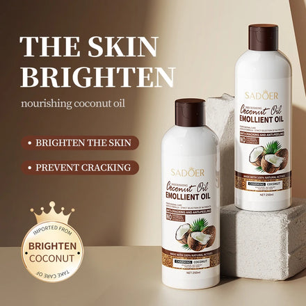 Private Label SADOER Body Care Skin Smooth Coconut Oil Moisturizing Skin Care Emollient Oil