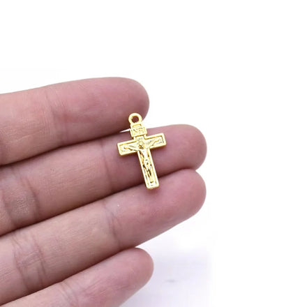 2*1.2cm Custom Gold Catholic Alloy 3d Christian Symbol Metal Christian Cross