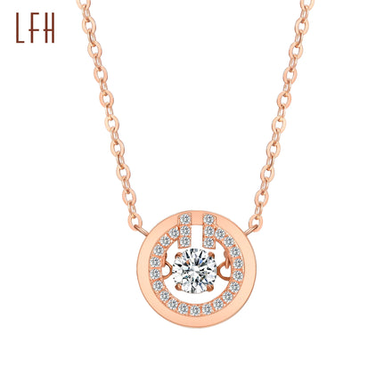 18k Solid Lucky U Shape Charm 2022 New Designs Dancing Diamond Cz Stone Horseshoe Anchor 18k Pure Pendant Necklaces