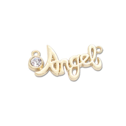MANCHAO Customized Embossed Alphabet Gold Logo Inlaid Crystal Metal Labels for Luggage Bags Eco-Friendly Model XCJ-051