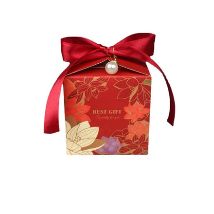 Wholesale Retail Yiwu Creative Paper Material Folding Wedding Souvenirs Empty Party European Fancy Red Wedding CandyFavors Boxes