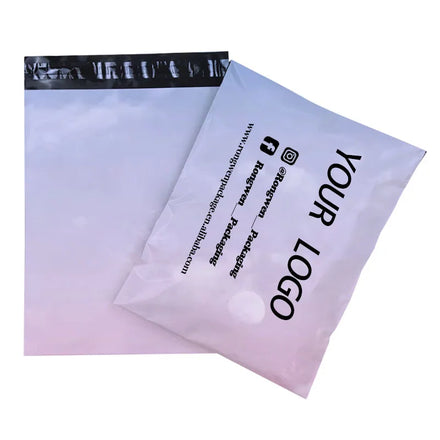 RONGWEN Customized 100Pcs/Lot Small Size Shipping Plastic Mailing Courier Bags With Logo For Clothing Mailing