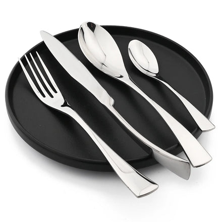 Factory Direct Stainless Steel 304 Flatware Set Fork Spoon Luxury Restaurant Cutlery Silverware Set