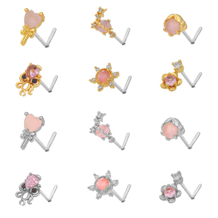 Cute Simple Piercing Fashion Jewelry Factory Wholesale Animal New Nose Stud Personality Octopus Nose Studs for Women