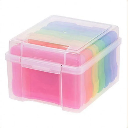 Greeting Card Organizer & Storage Box with 6 Adjustable Dividers Fit 5x7 Photos Organize