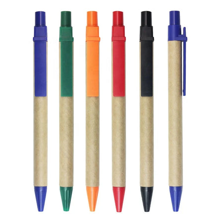 Logo Custom Eco Friendly Pens Recycled Ball Pens Retractable Ballpoint Pens with Natural Comfortable Grip