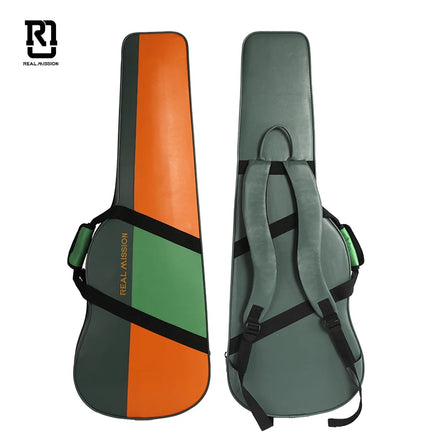 Wholesale Modi Real Mission Rainbow Music Instrument Case Hot Sale Gun-Shaped Leather Hard Bass Guitar Case Foam Padding Gig Bag