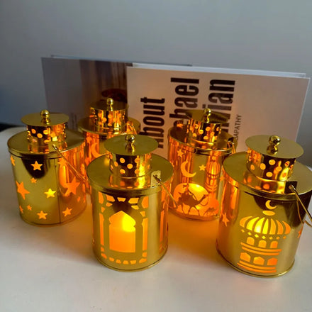 Nicro Hot Sale Arabian Muslim Eid Mubarak LED Light Decoration Handmade Crafts Hanging Lantern Ramadan Party Table Ornaments