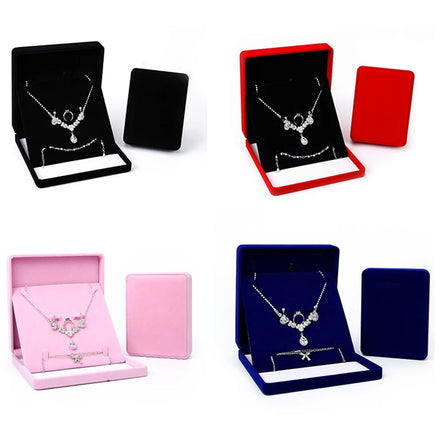Luxury Custom Printed Velvet Jewelry Box Mini Blue Brown Green Display for Bracelet Earrings Gift Packaging Customizable Color